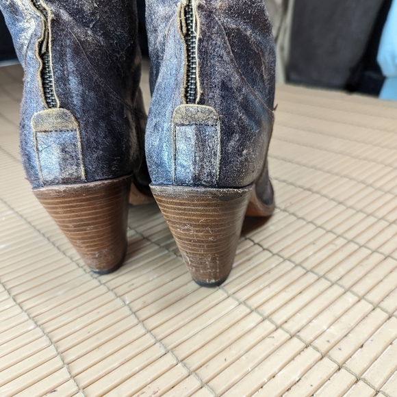 Frye women's sz 7M over the knee 22" tall riding, motorcycle Boho boots. Distres - Picture 5 of 12